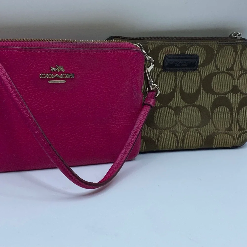Y2K COACH Bundle - Pink & Brown Mini Bags Wristlets Signature Leather Canvas Set